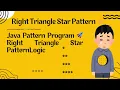 Java Pattern Printing Right Triangle Star Pattern Coding with harichselvamc