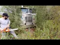 WILL IT START BURIED 1980 FLT FREIGHTLINER We have to CUT our way in