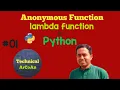 Anonymous Function in Python lambda function Python Tutorial for Beginners