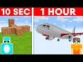 Download Lagu 10 Seconds vs 1 Hour - Airplane Build Challenge in Minecraft