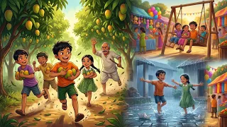 90s में आम के बाग से आम चुराना 😱 | बुआ के गांव में  मेले में घूमना 😍 | 90s Nostalgia Ghibli Style 