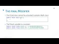 Final Class and Final Methods