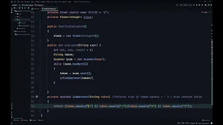 Java Stack Collection - Post Fix Expression Evaluator