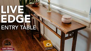 Live Edge Entry Table - A Woodworking How To step by step build plans