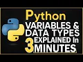 Python Variables and Data Types Explained in 3 minutes with Examples Python for Beginners