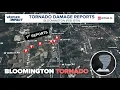 Where did the tornado touch down in Bloomington Indiana Early reports from Monroe County