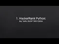 1 HackerRank Python Problem Say Hello World With Python