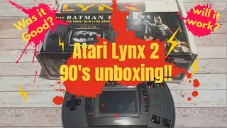 Atari Lynx 2 Batman returns pack from 1992 unboxing and play test will it work