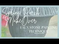 Transform a Cheap Plastic Urn with this Faux Stone Painting Technique Plus My Spring Porch Makeover