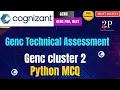 Cognizant GenC Technical Assessment 2025 Python MCQ Cluster 2 Preparation cognizant day-01