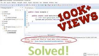 Error could not find or load main class error in java eclipse - Solved