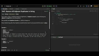 LeetCode 1047 Remove All Adjacent Duplicates in String Stack Explained DSA Easy
