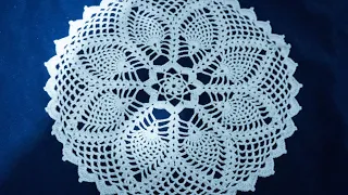طريقة عمل مفرش كروشية مدور بغرزة الأناناسة الجزء الرابع والأخير 