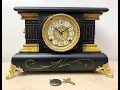 Antique Gilbert Hammer on Bell Coil Chime Mantel Clock Item 2300 - Adelaide Clocks