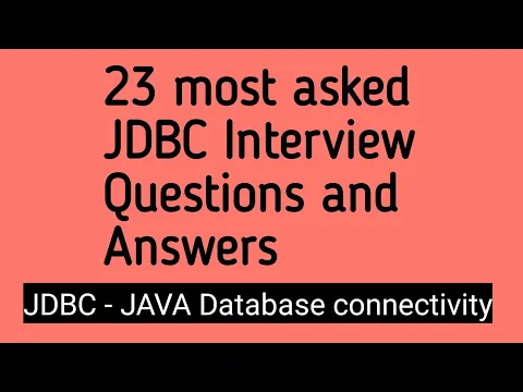 Download MP3 23 JDBC interview questions and answers