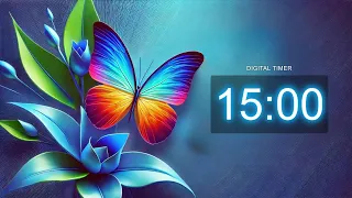 15 Minute Beautiful Butterfly Timer Calming Countdown for Focus Relaxation