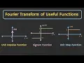 Fourier Transform of Useful Functions Unit impulse Unit Step Signum and Rectangular Function