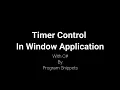 Timer Control In Window Application With C