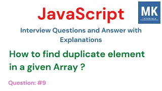 JavaScript Interview Questions - How to find duplicate element in a given array
