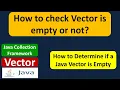 How to check Vector is empty or not Java Collection Framework
