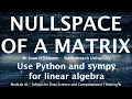 Nullspace of a matrix Homework with Python and sympy