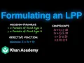 Formulating a LPP Hinglish Linear programming Grade 12 Math Khan Academy