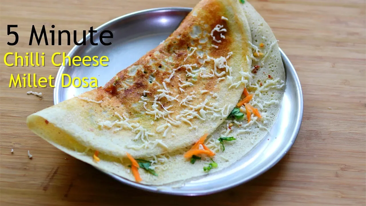 Breakfast In 5 Minutes - Cheese Dosa Recipe - Healthy Millet Dosa For Weight Loss - Skinny Recipes