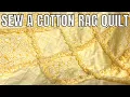 HOW TO MAKE A COTTON RAG QUILT Beginner Sewing Project Easy Cotton Rag Quilt with Flannel Batting