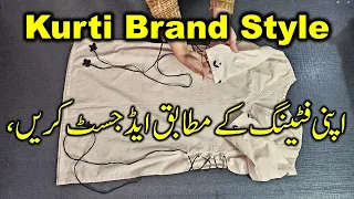 Kurti | Kameez cutting with trending neck design style || kurti Stitching method new style