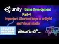 Some important Shortcut keys in Unity Unity game development in telugu Part-4