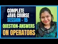 Java Full Course 15 Java Operators Interview Questions IntelliSkills