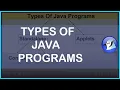 Class 10th ICSE Evolution Of Java Types Of Java Programs in JAVA Chapter 2 Part 1