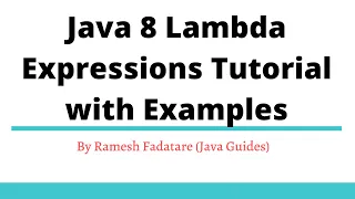 Java 8 Lambda Expressions Tutorial with Examples PART-1