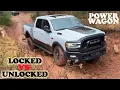 Power Wagon 2020 4x4 Off-Roading Locked vs Unlocked Differentials Sway Bar Disconnected vs Connected