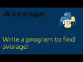 Python programs Part-10 Average Find the average of three numbers