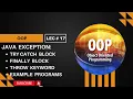 OOP Exception Try Catch Concept in OOP java Lecture 17