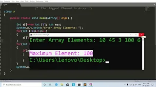 Java program to find biggest element in array Learn Coding