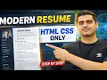 Build This Modern Resume Using Only HTML CSS Step by Step project-1