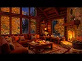Download Lagu Autumn Night in Cozy Room Ambience 🍂 Warm Jazz, Gentle Rain \u0026 Fireplace Sounds for Relaxation, Sleep