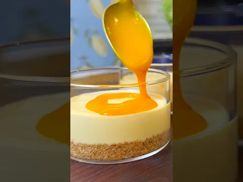 No-bake Mango cheesecake in just 10 minutes 🥭🍰 #recipe #dessert #cheesecakelovers #easyrecipe