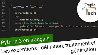 Apprendre Python 3 - 10 2 Les exceptions try except finally raise