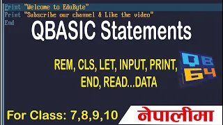Qbasic Statements in Nepali Read data Restore Locate Print Input Commands in QBASIC