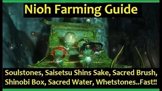Nioh Large Soulstones Sacred brush saisetsu sake shinobi box whetstone sacred water Farming farm