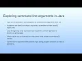 Exploring command line arguments in Java Lecture 09 Java Programming Insights