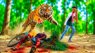 Tiger Attack On Village Boy In Forest | Tiger Attack Jungle | Tiger Attack Stories