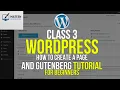 WordPress Class 3 How to Create a Page Using Gutenberg Editor Step-by-Step for Beginners
