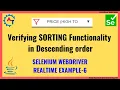 Verify Sort Functionality in Selenium Java Descending Order Krishna Sakinala RealTime Example6