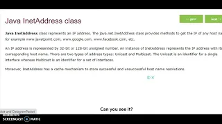 java InetAddress class DatagramPacket DatagramSocket classes