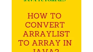 How to convert arraylist to array in java