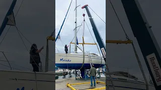 Splash day nerves!🫣 #boat #sailboat #sailing #sailinglife